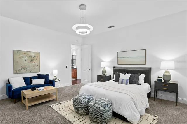 an aerial view of a house