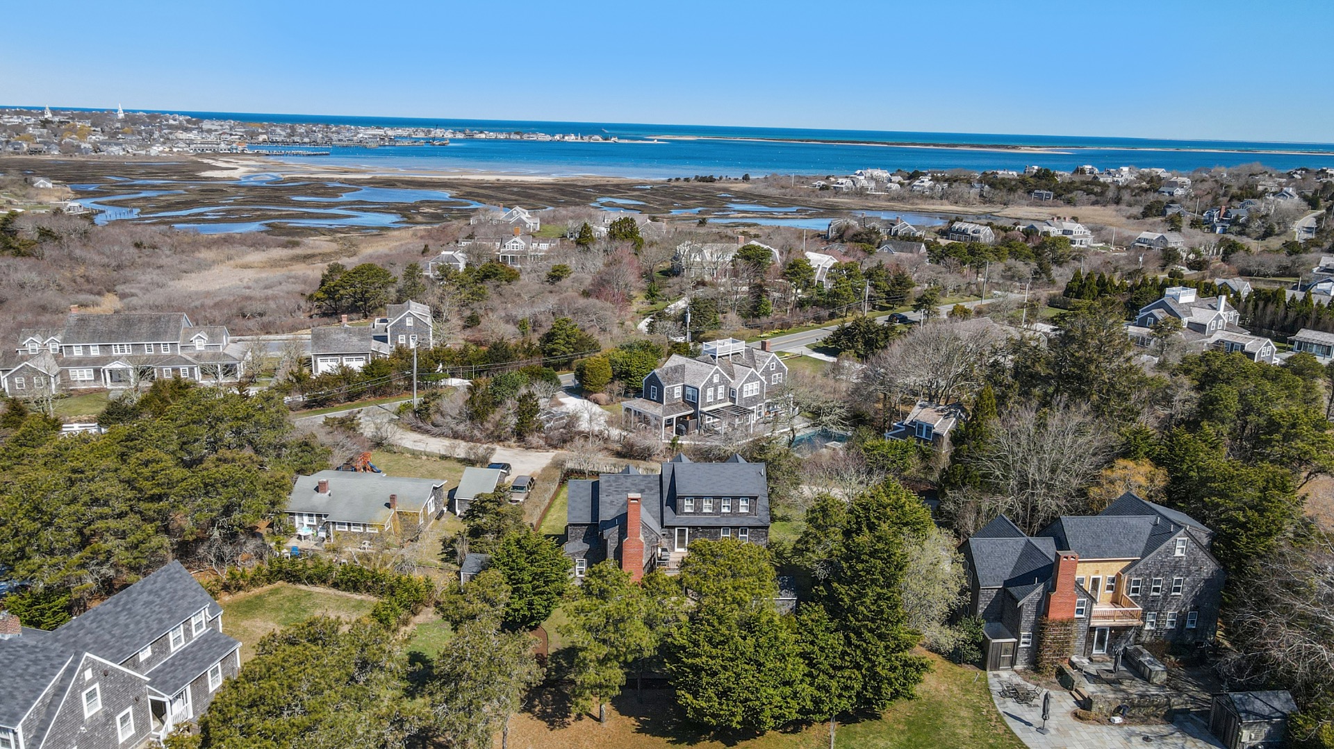 3 Chatham Road Nantucket, MA 02554 - Photo 4 of 37 an aerial view of residential building and ocean