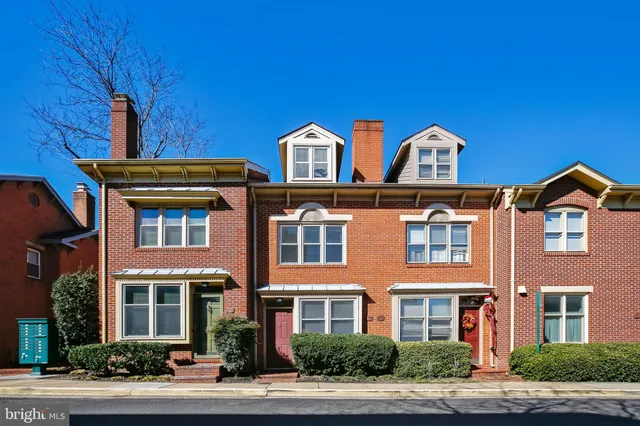 a front view of residential houses