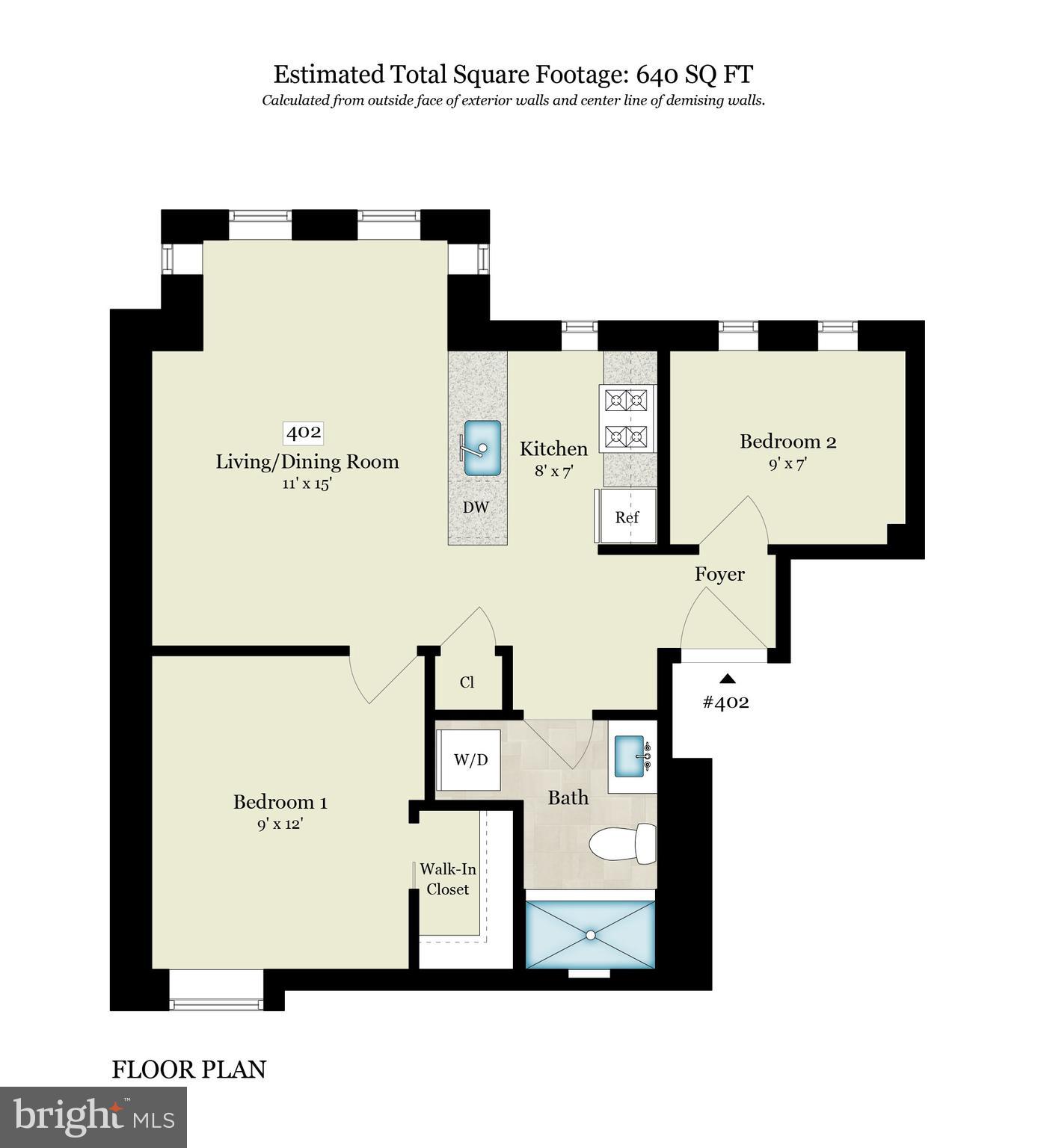 933 N Street Northwest, Unit 202 Washington, DC 20001 - Photo 11 of 11 Unit Floor Plan