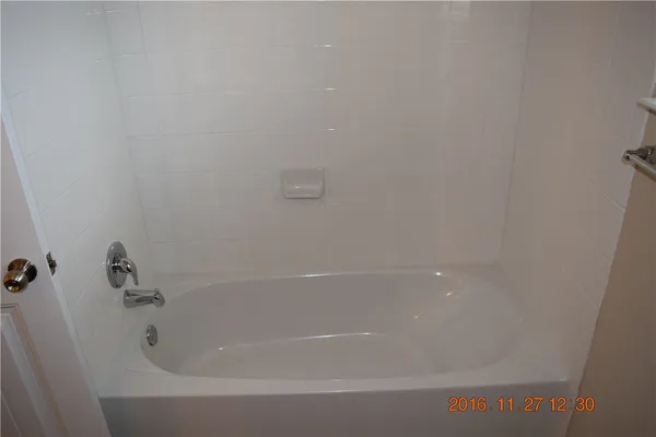 a close up of a bathtub