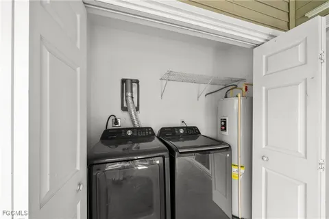 a view of a yard with an outdoor space