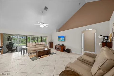 a living room with furniture