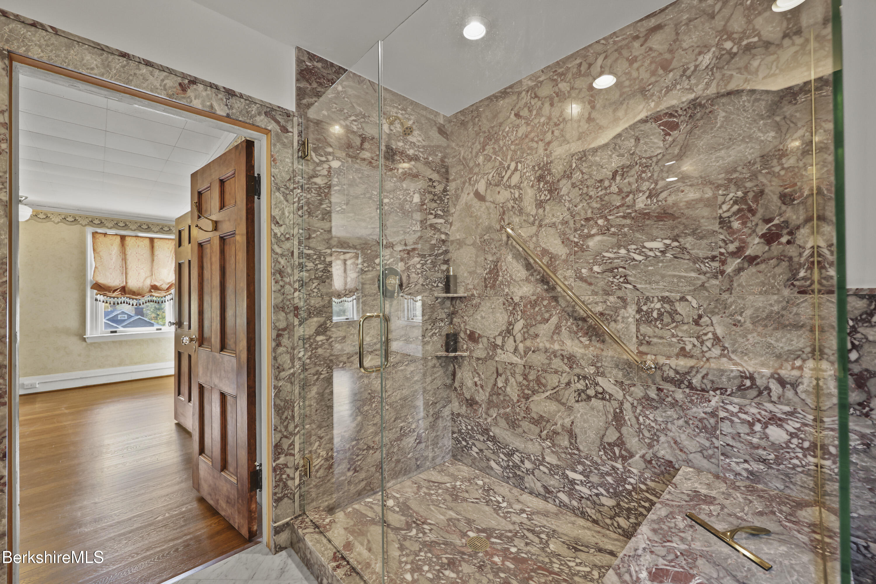 5 Crofut Street Pittsfield, MA 01201 - Photo 32 of 63 a bathroom with a shower and a glass door