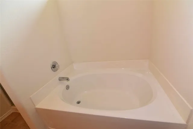 a close up of a bathtub in a bathroom