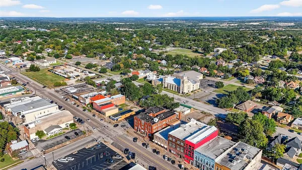 an aerial view of a city
