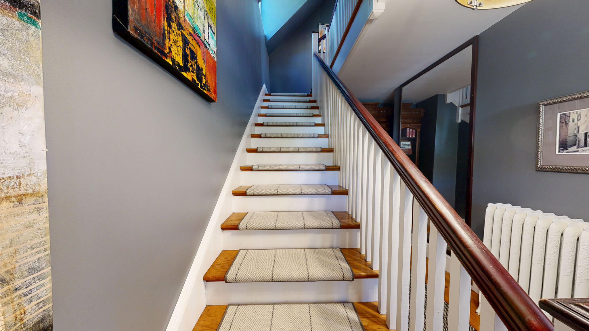 75 Court Street Belfast, ME 04915 - Photo 45 of 94 Stairs w/ Custom Carpeted Treads