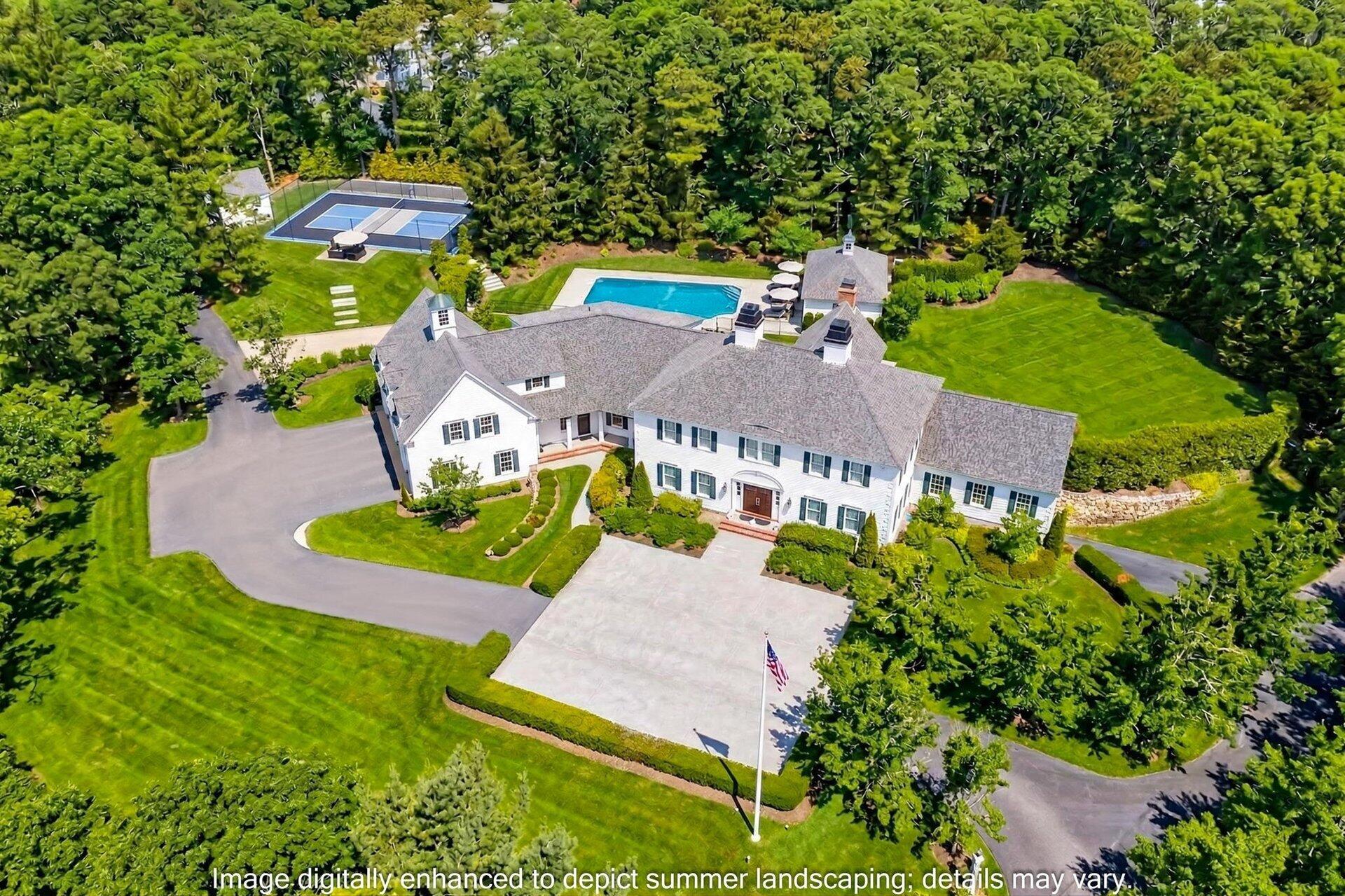 44 Seapuit Road Osterville, MA 02655 - Photo 1 of 33 an aerial view of a house with garden space and street view
