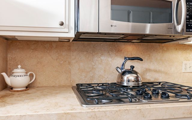 a bathroom with a stove