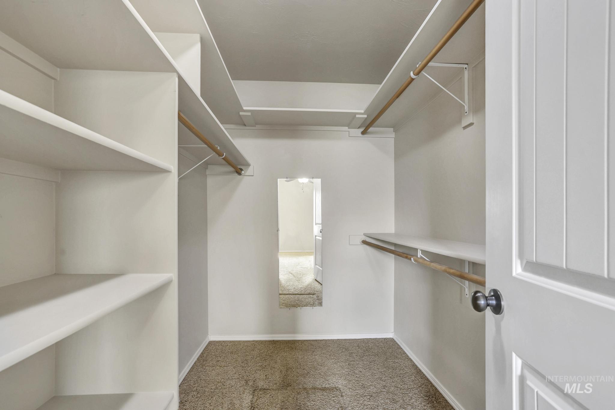 446 Noble Street Twin Falls, ID 83301 - Photo 20 of 42 Walk-in closet featuring built-in shelving, hanging rods, and a reflective wall accent