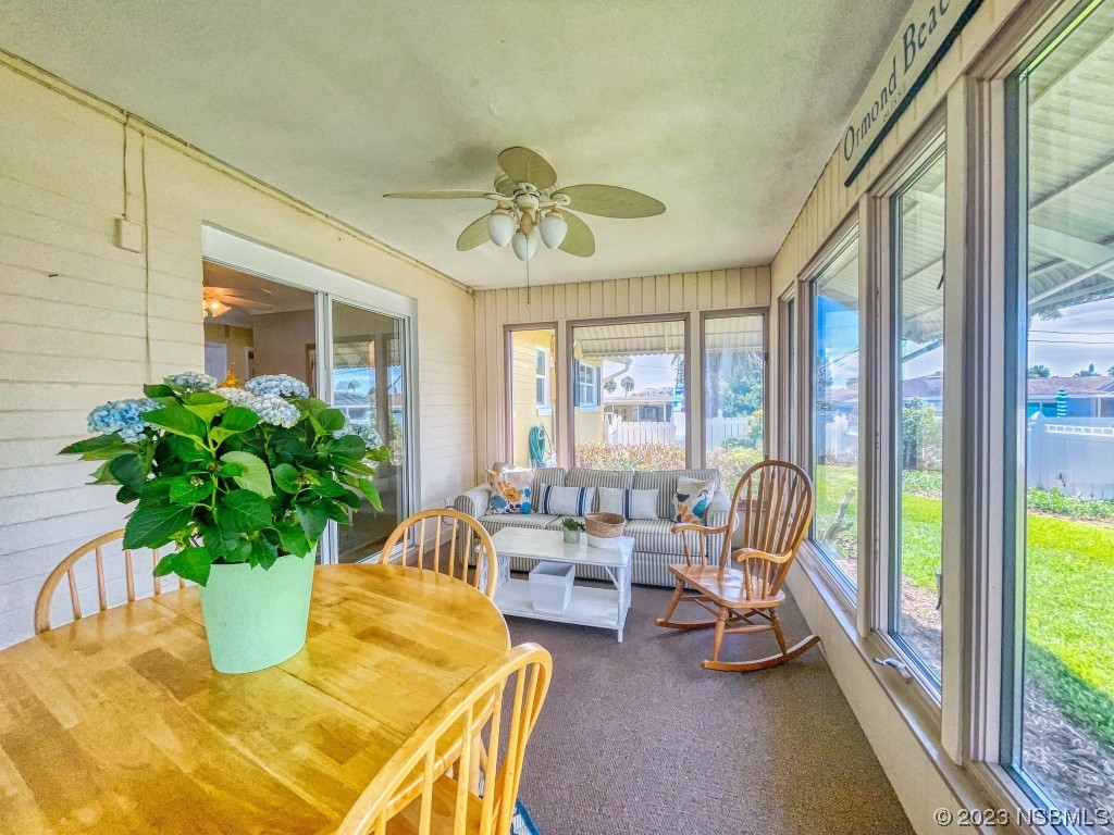 18 Silk Oaks Drive Ormond Beach, FL 32176 - Photo 34 of 46 a dining room with furniture and a potted plant
