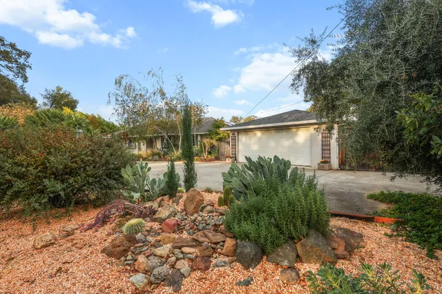 a view of a patio with chair and table