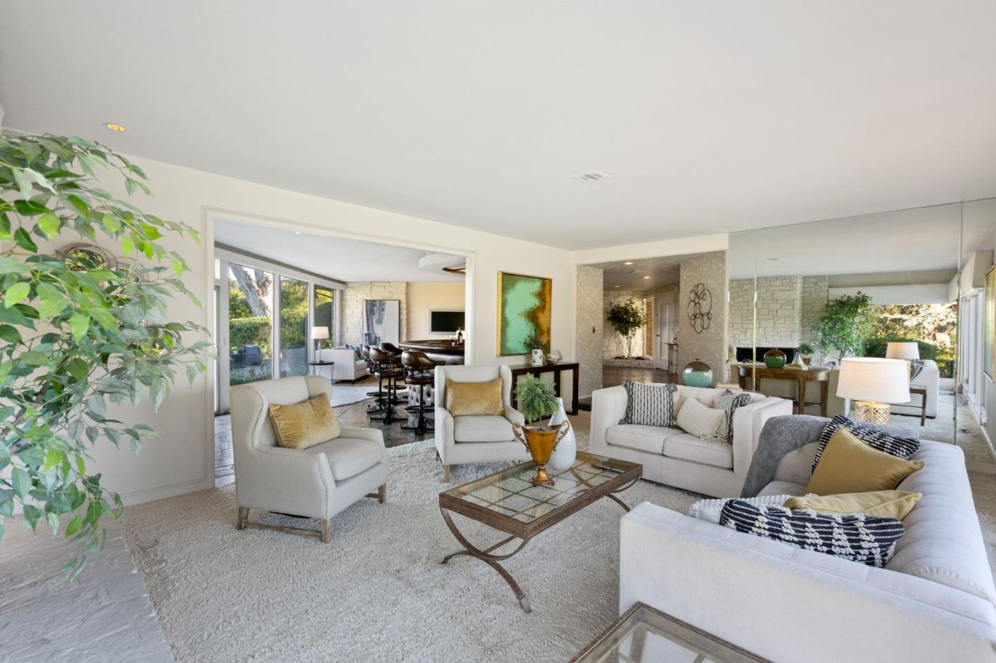 130 Lynn Way Woodside, CA 94062 - Photo 15 of 47 a living room with furniture and a potted plant