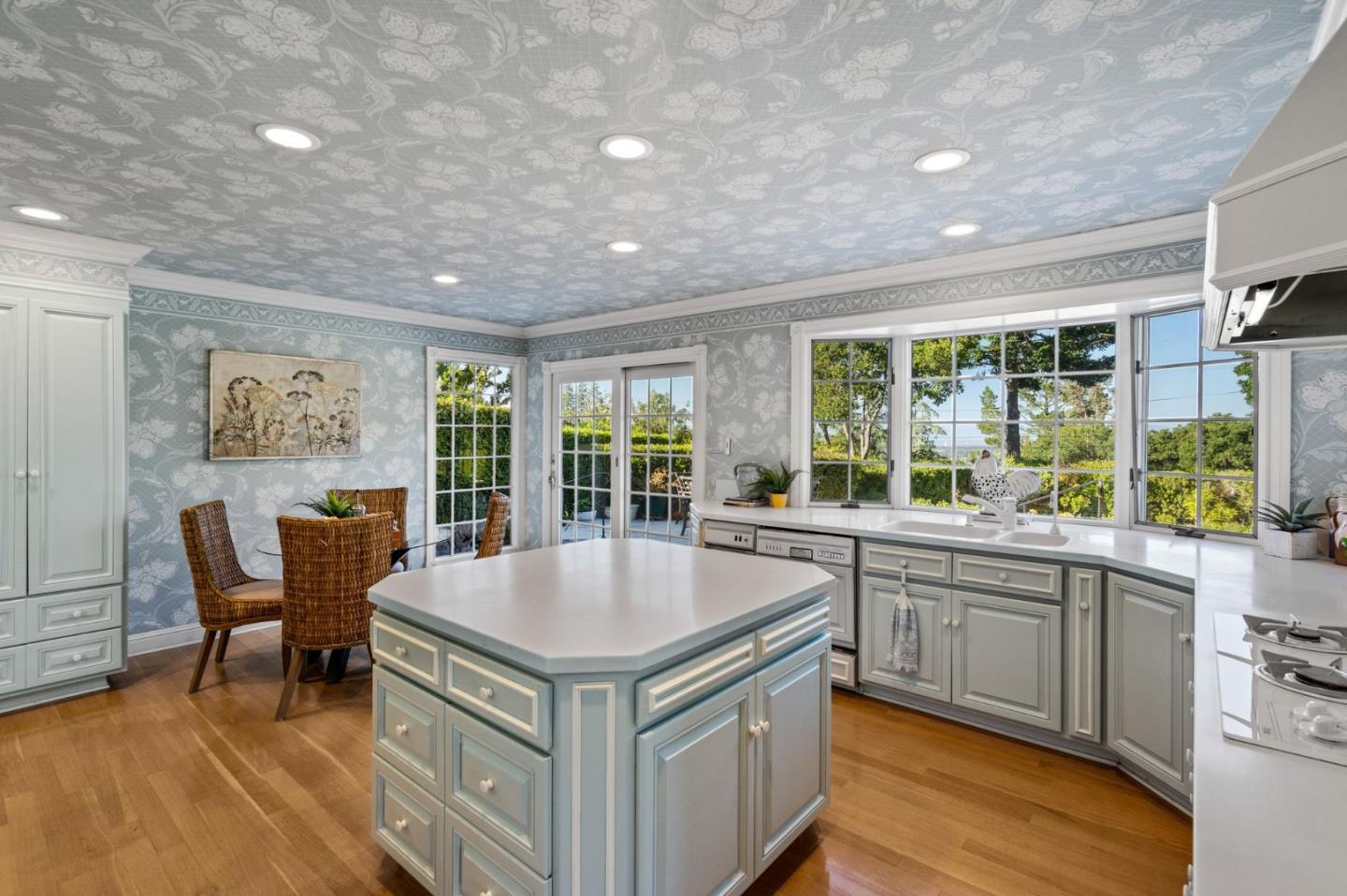 130 Lynn Way Woodside, CA 94062 - Photo 19 of 47 a living room with stainless steel appliances granite countertop furniture and a kitchen view