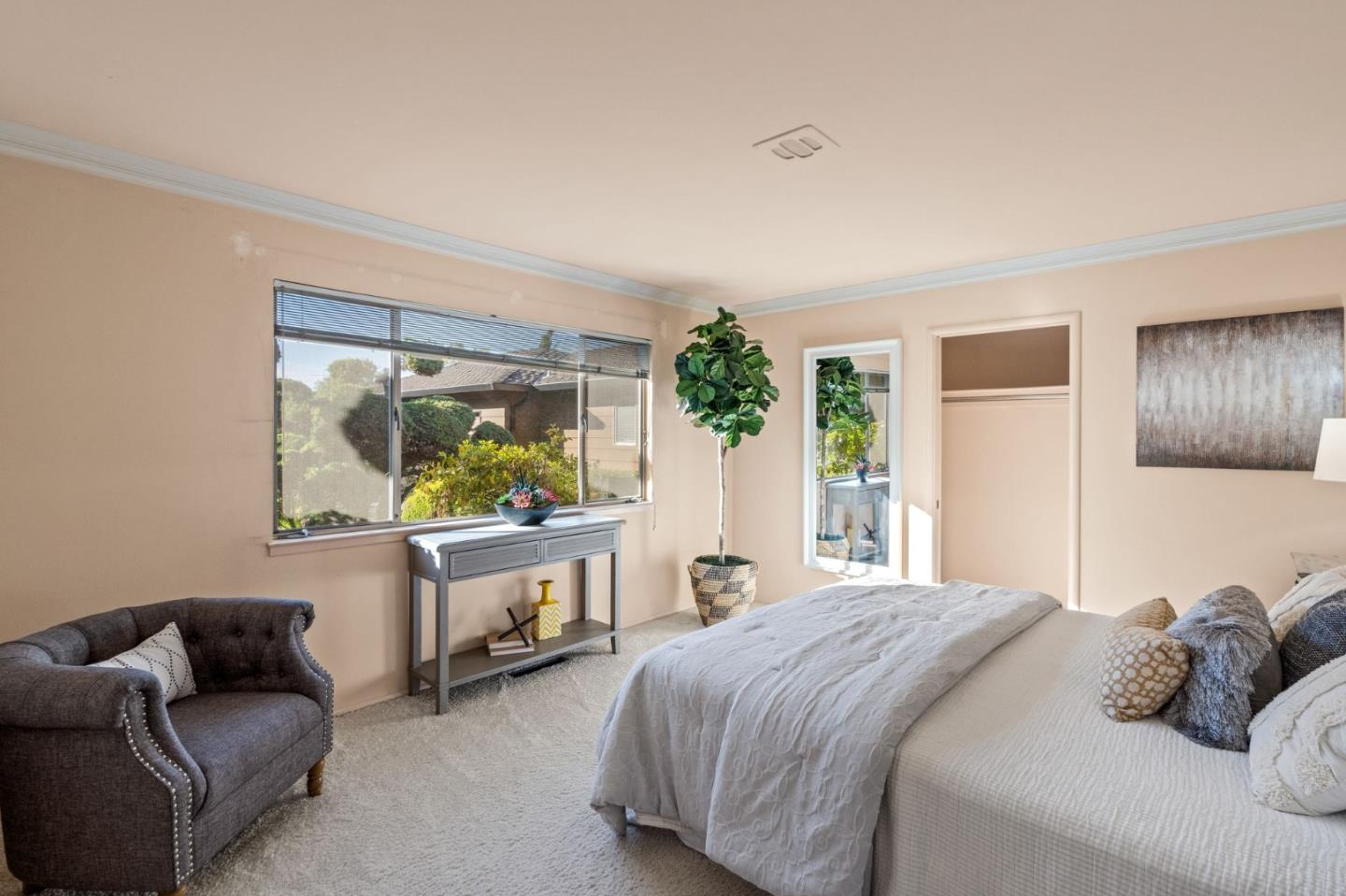 130 Lynn Way Woodside, CA 94062 - Photo 29 of 47 a bedroom with a bed and a couch