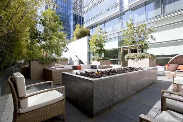 a view of an outdoor sitting area
