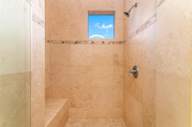 a bathroom with a shower