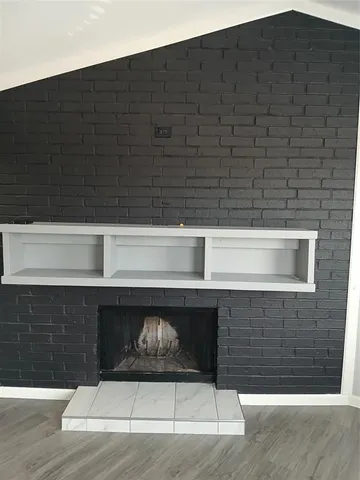 a closeup of a fireplace