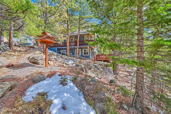 a tree in the middle of a yard