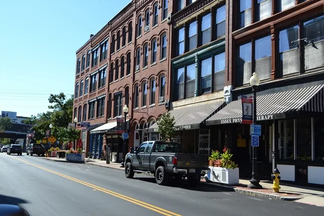 a view of a building and a street