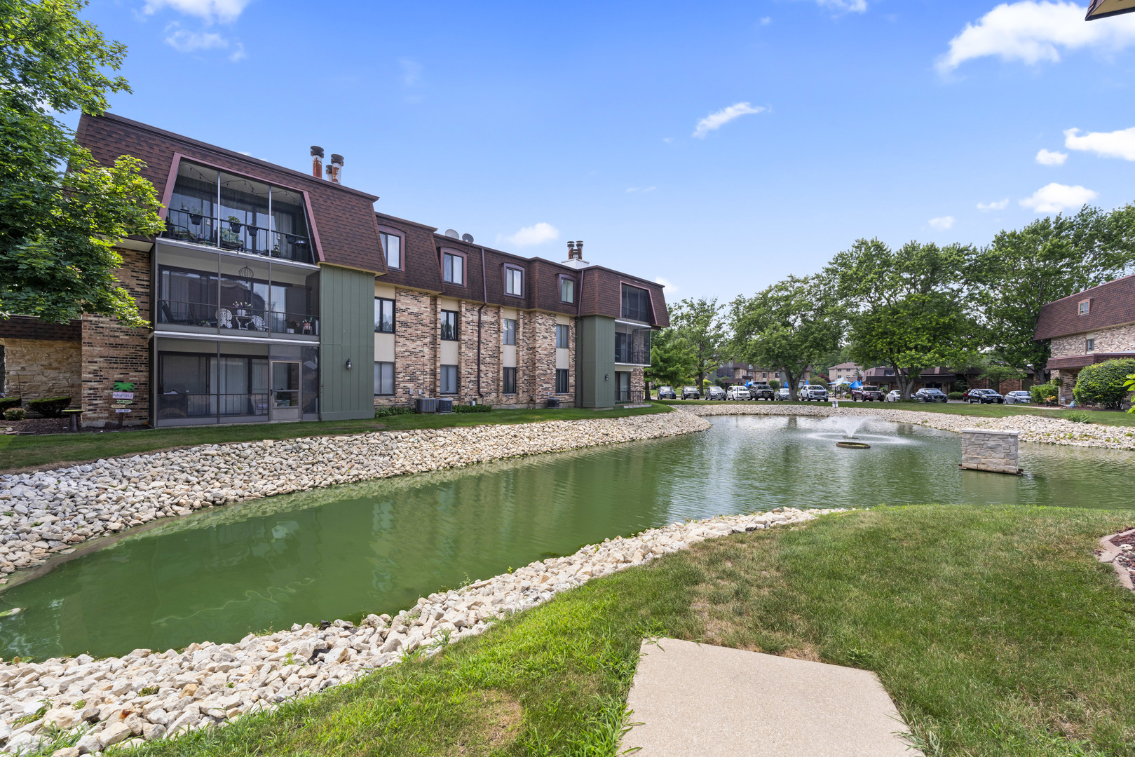 a view of a house with a lake view