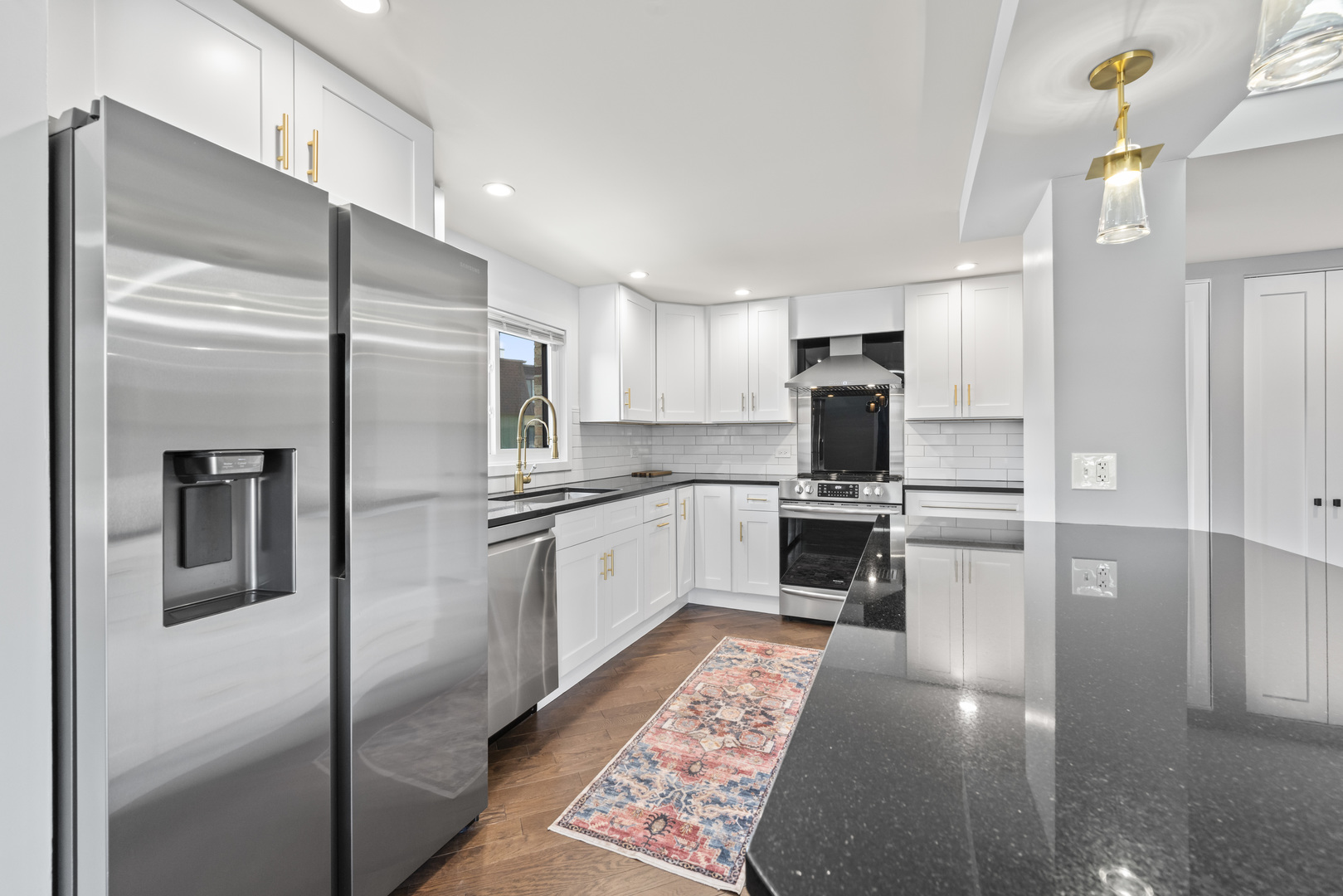 11138 Center Road, Unit D22 Palos Hills, IL 60465 - Photo 5 of 21 a kitchen with a refrigerator and a stove top oven