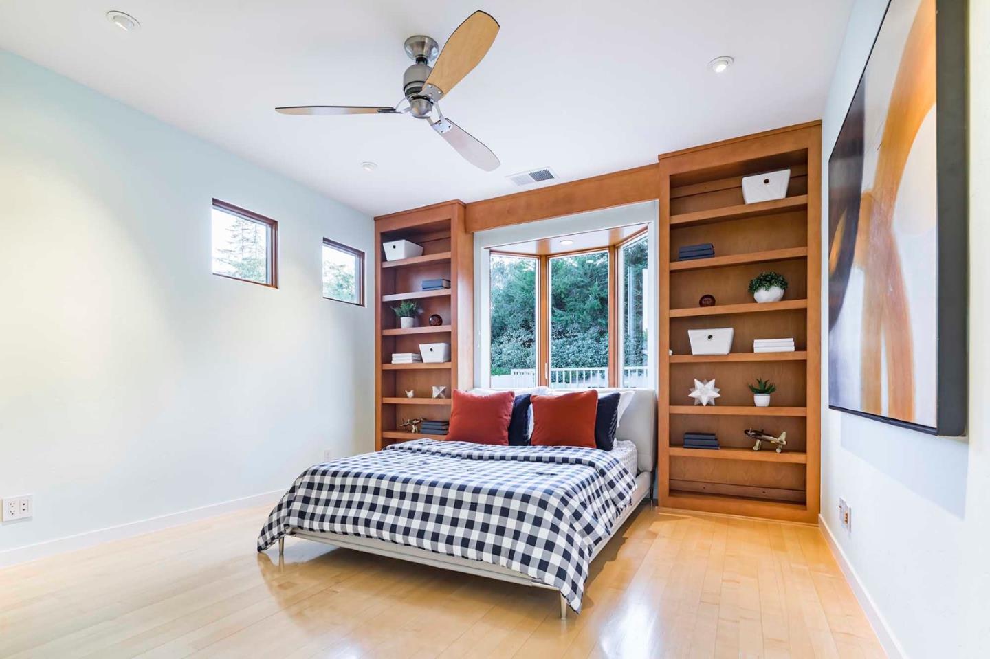187 Hardwick Road Woodside, CA 94062 - Photo 26 of 39 a bedroom with a bed and a large window