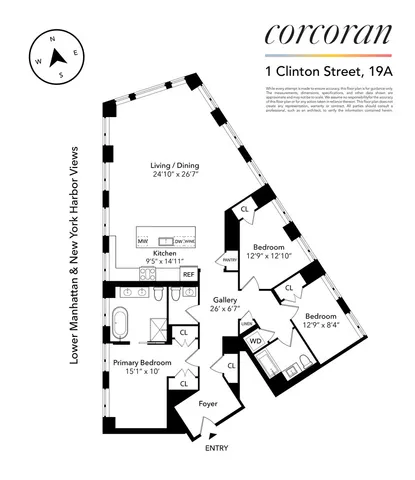 $3,699,000 | 1 Clinton Street, Unit 19A | Brooklyn Heights