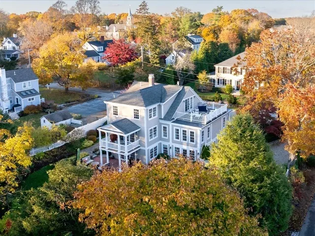 an aerial view of a house