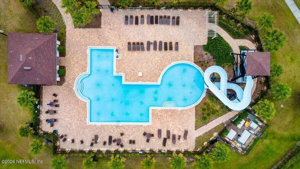 an aerial view of a house