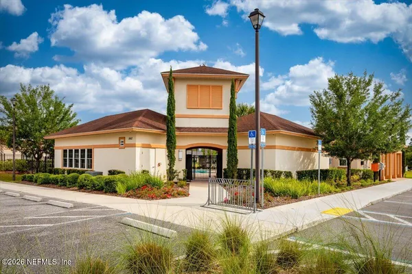 a house view with a garden space