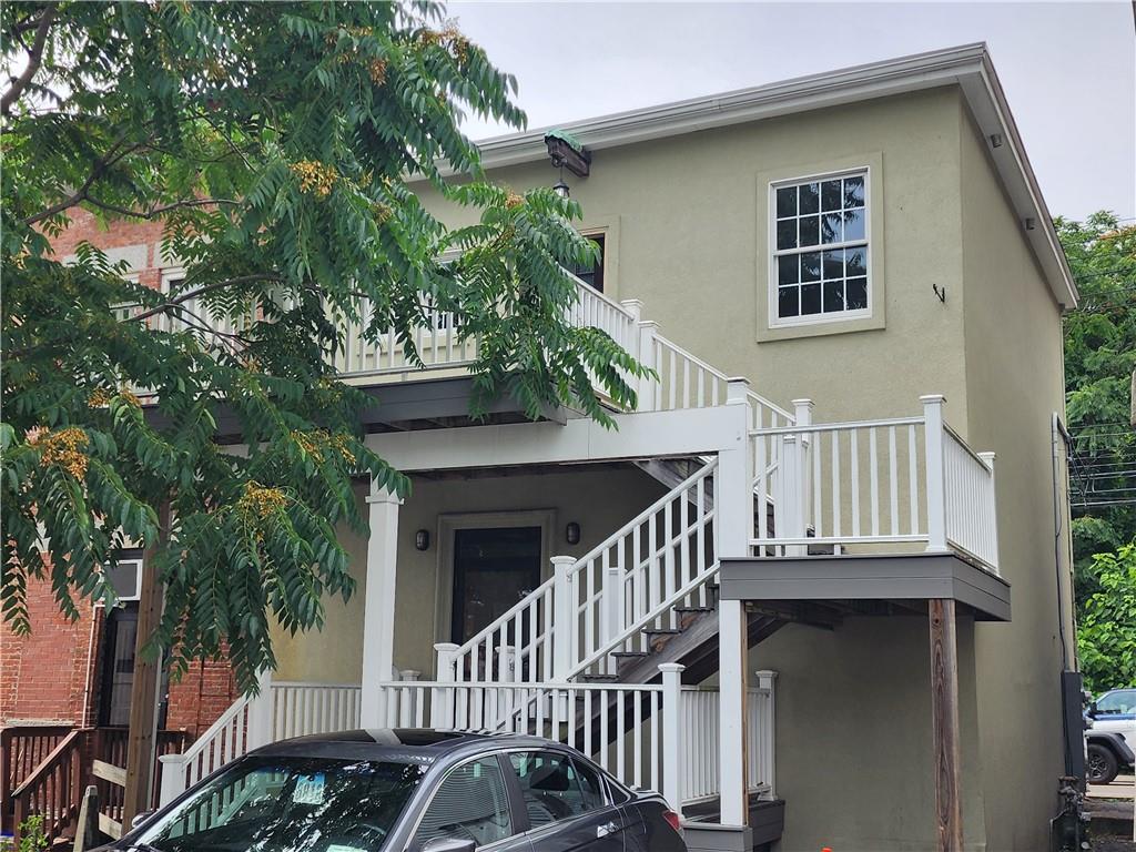 a view of backyard from deck