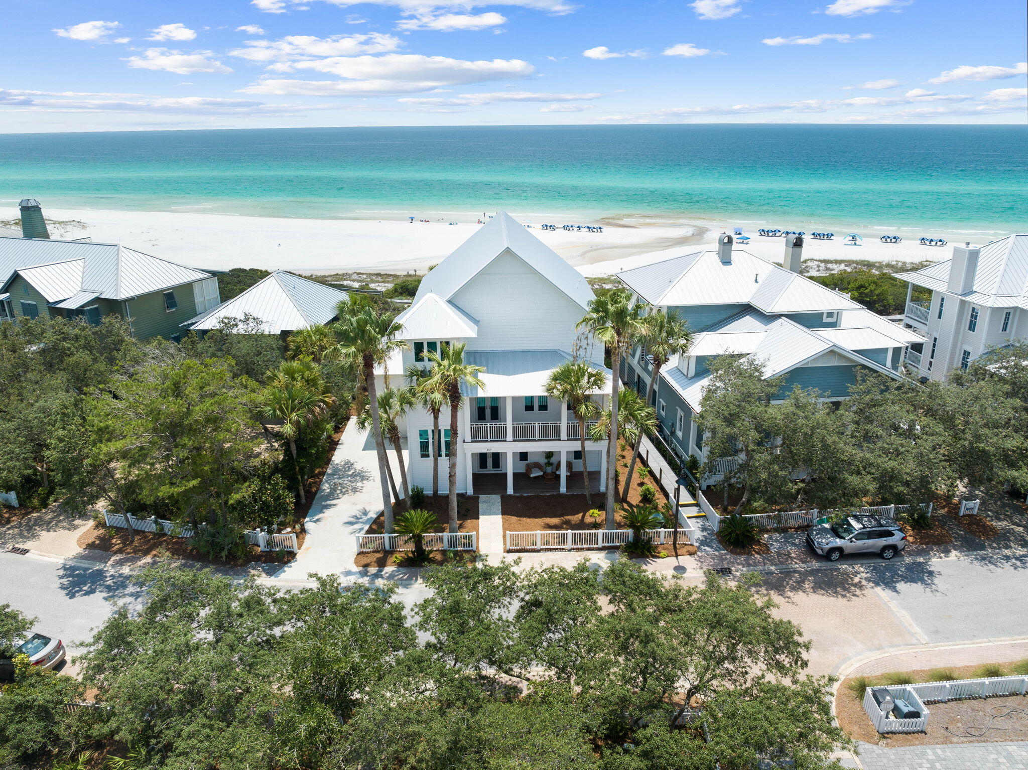 357 Old Beach Road Santa Rosa Beach, FL 32459 - Photo 2 of 106 an aerial view of a house with a yard basket ball court and outdoor seating