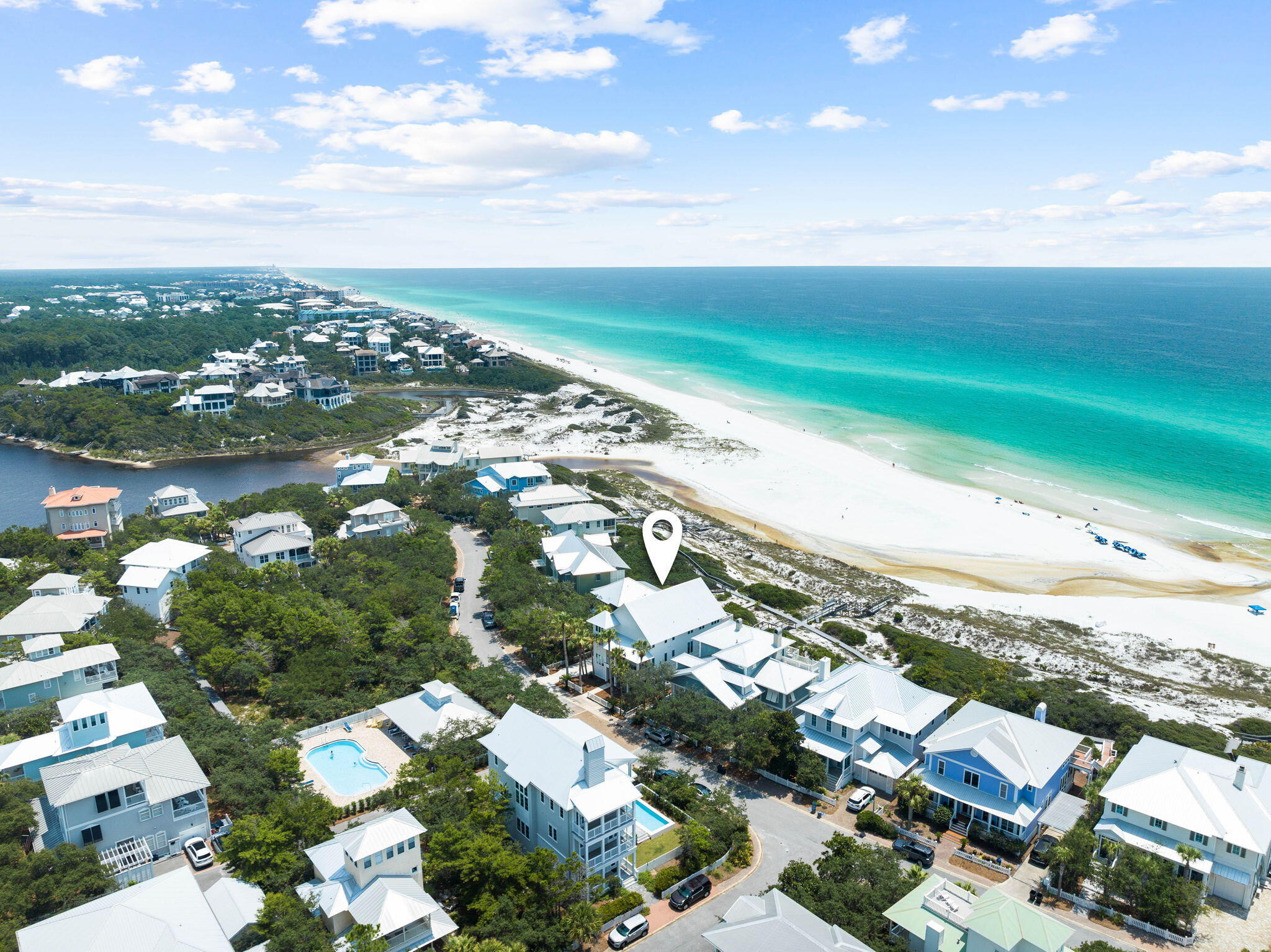 357 Old Beach Road Santa Rosa Beach, FL 32459 - Photo 78 of 106 an aerial view of a city with lots of residential buildings