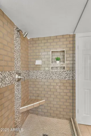 a view of a park with swings and slides