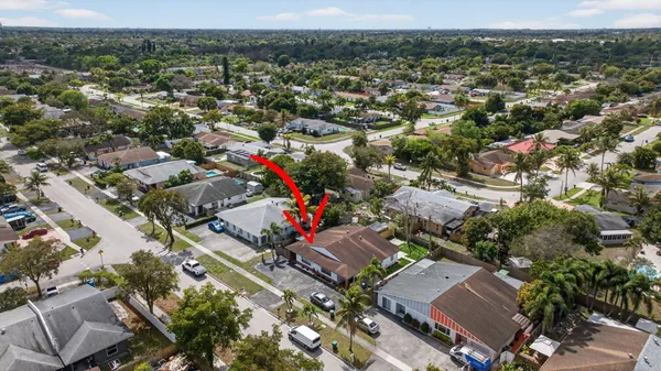 an aerial view of multiple house