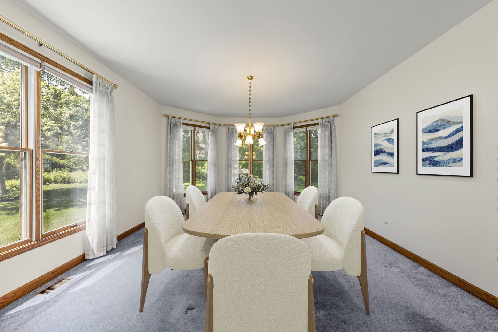 18040 Perth Avenue Homewood, IL 60430 - Photo 17 of 44 a view of a dining room with furniture large windows and wooden floor