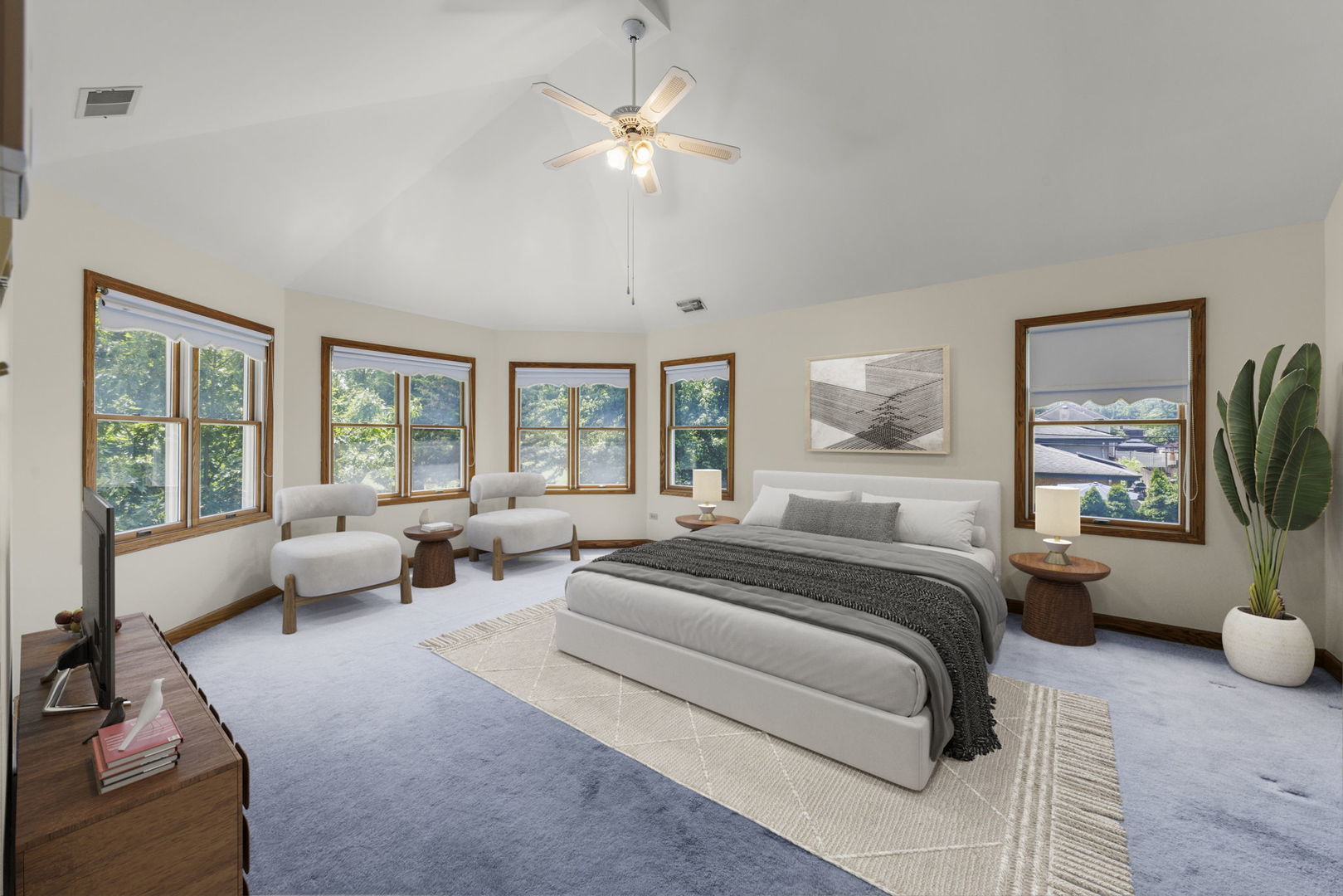 18040 Perth Avenue Homewood, IL 60430 - Photo 21 of 44 a spacious bedroom with a bed a couch and a large window with outer view