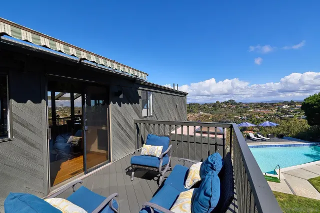 a view of a lake with a garden