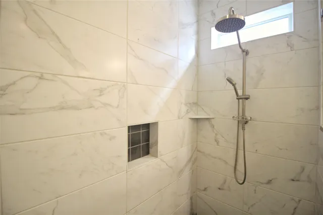 a bathroom with a shower