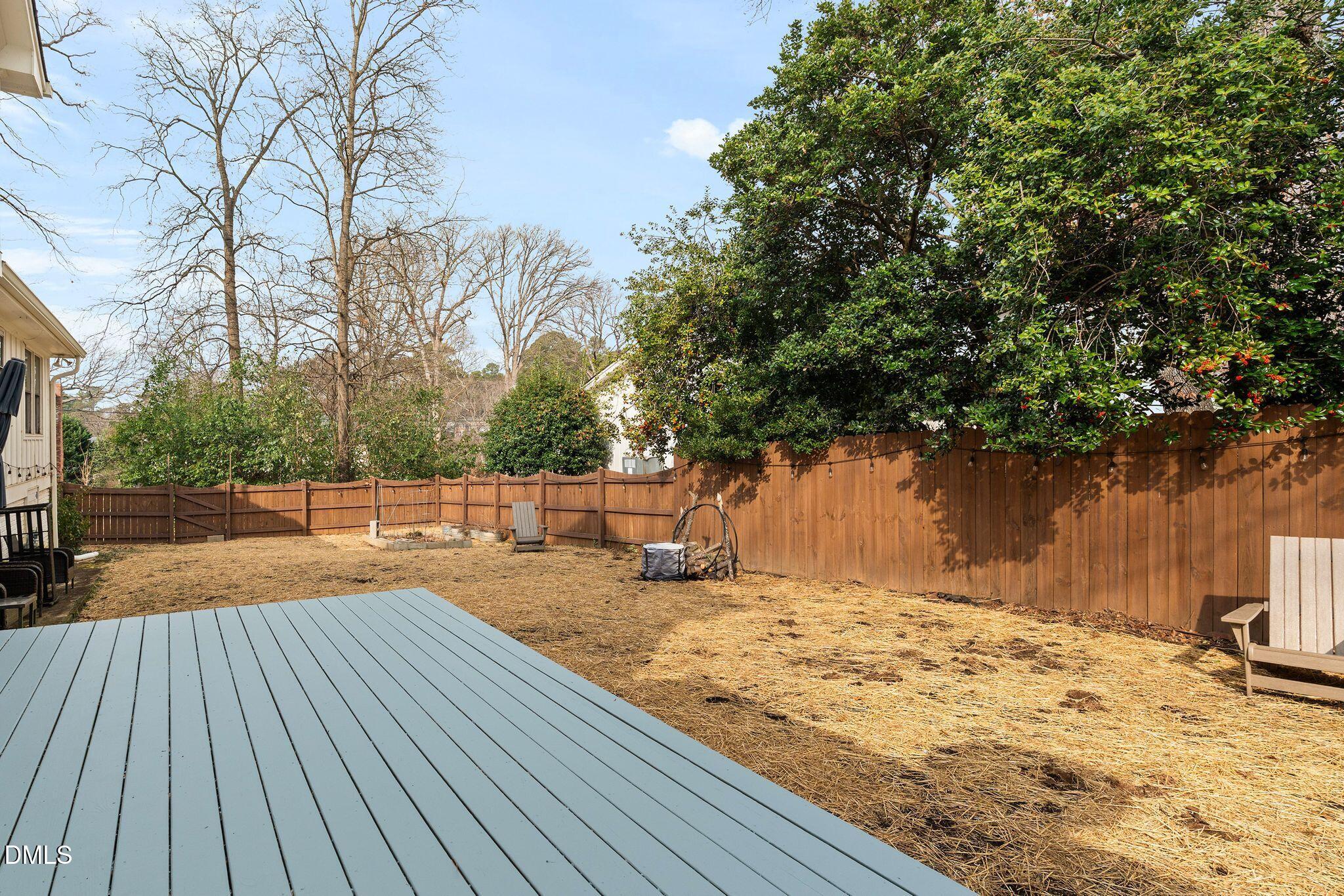 1201 Chardon Court Raleigh, NC 27609 - Photo 31 of 47 a view of a backyard with wooden floor