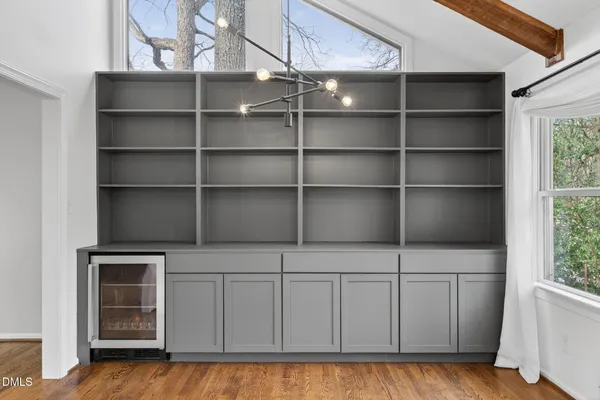 a view of an empty walk in closet