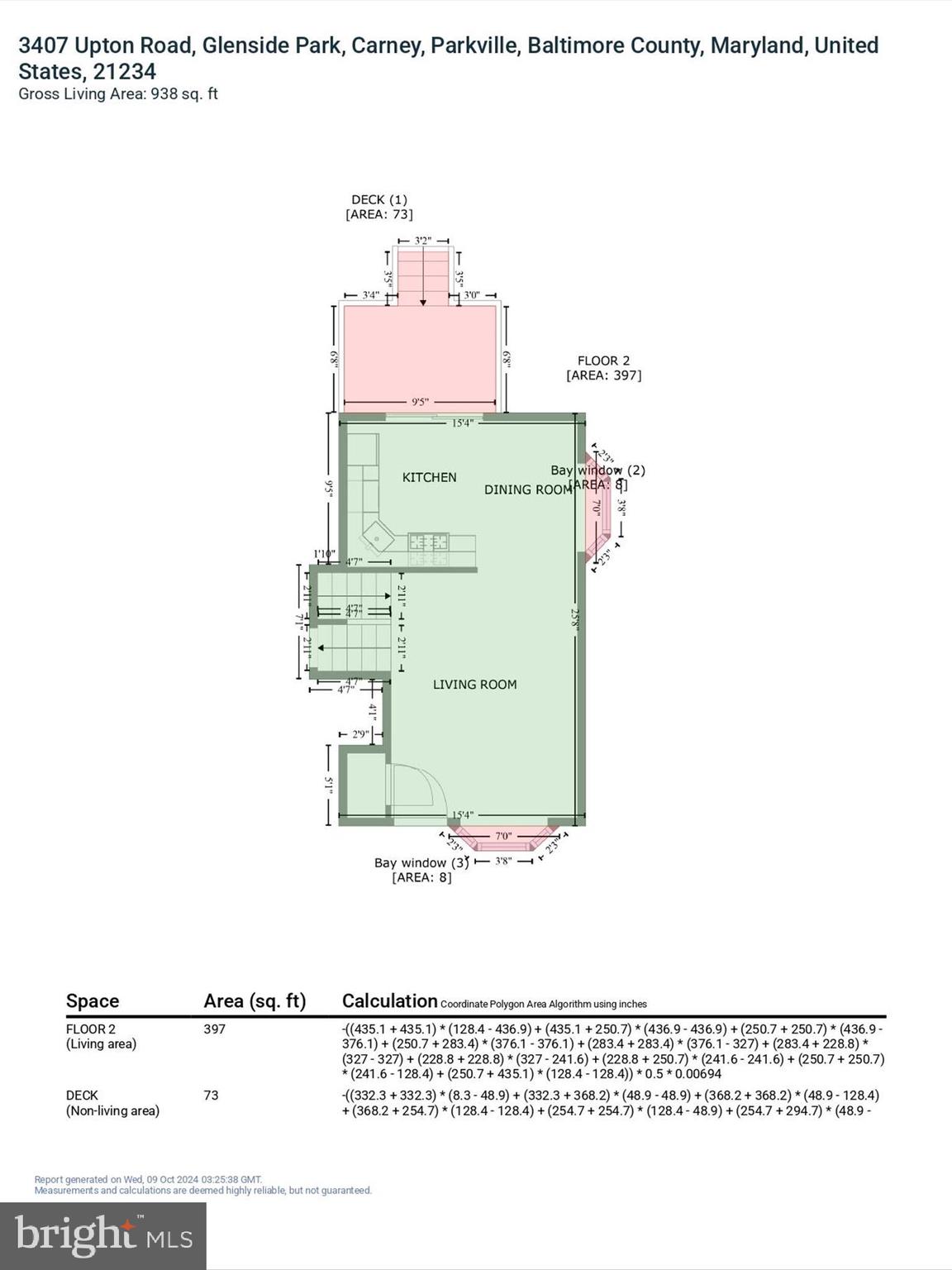 3407 Upton Road Parkville, MD 21234 - Photo 38 of 40 GLA Floor Plan