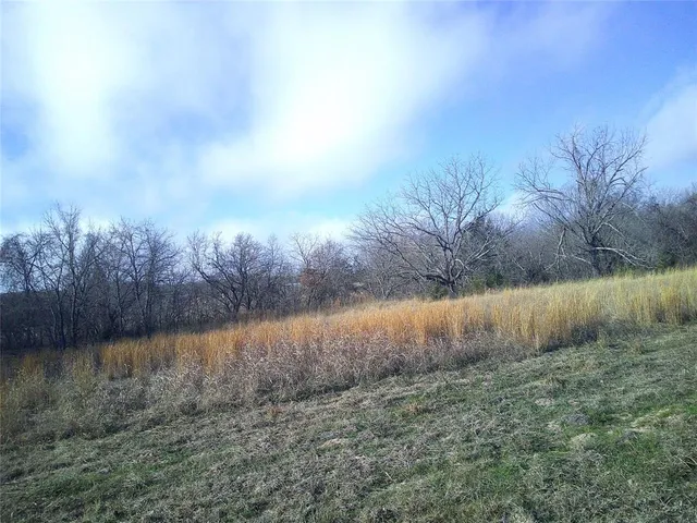 a view of a lake and green valley