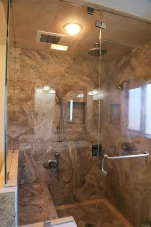 a bathroom with shower