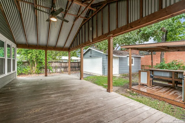 a view of backyard with green space
