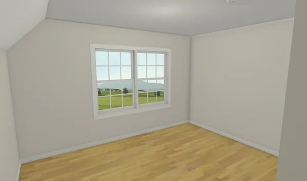 an empty room with a window