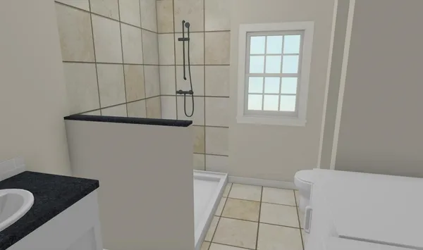 a bathroom with a shower
