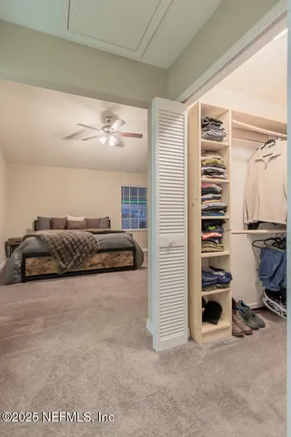 a view of a walk in closet