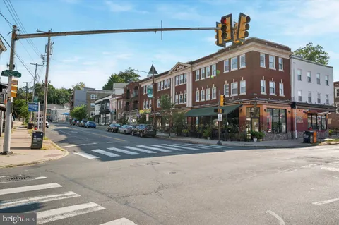 a front view of a building with street view